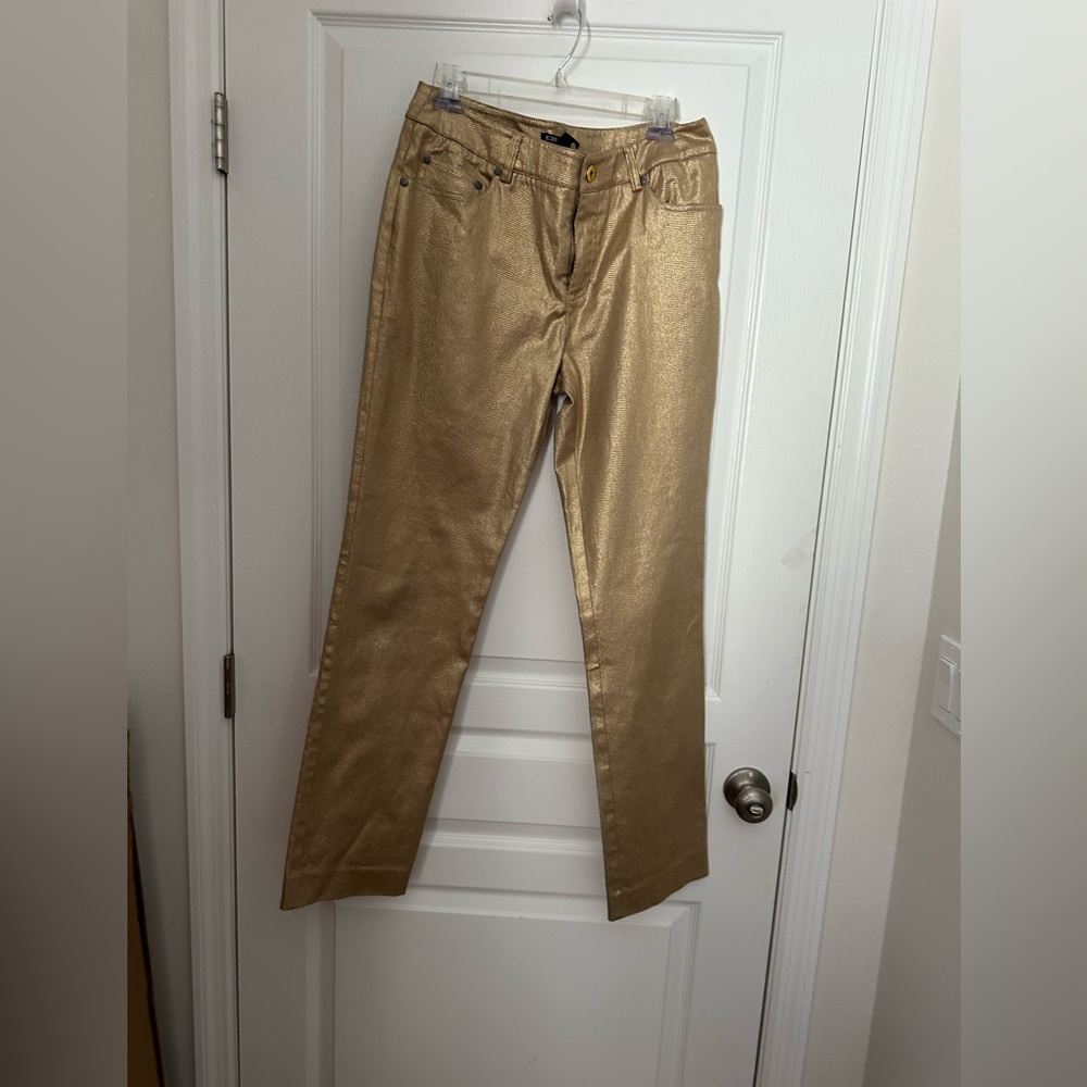 Gold Metallic Pants by Eric